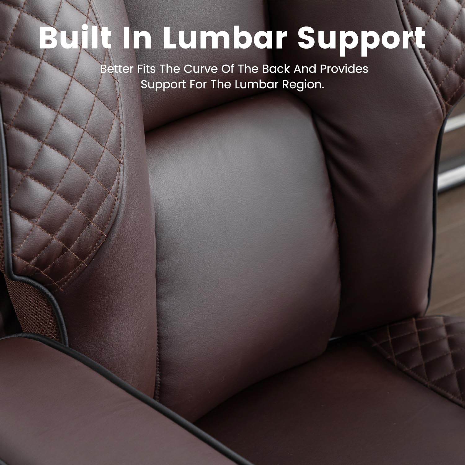 Big and Tall Office Chair 400lbs - High Back Leather Executive Chair with Adjustable Armrests & Footrest - Heavy Duty Ergonomic Rolling Chair for Home & Office (Brown) - Perfect for Large Professionals & Long Work Hours