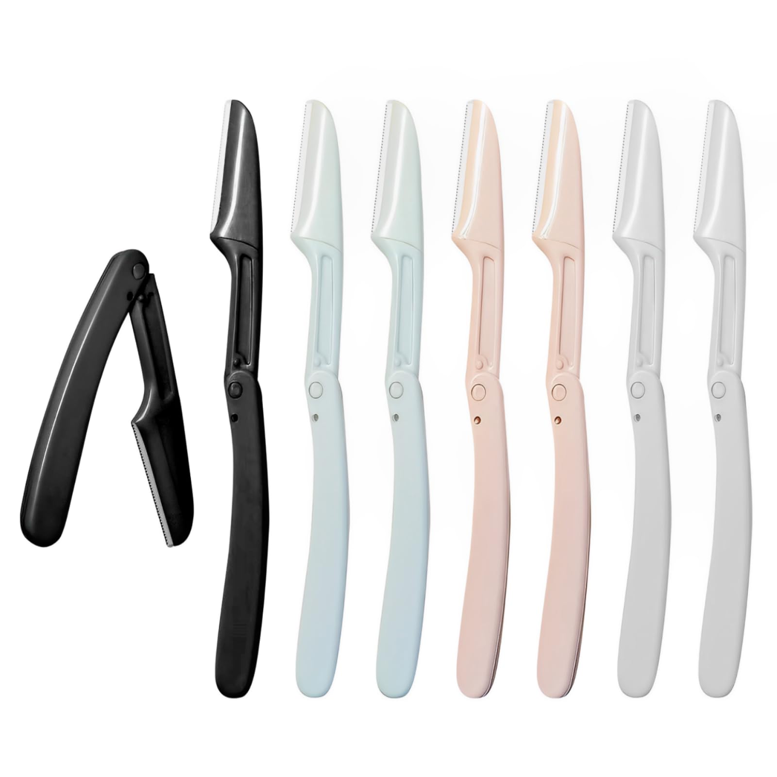 TRUEIN 8 Eyebrow Razors - Foldable Eyebrow Shaper & Trimmer for Women, Safe Facial Razor with Precision Blades, Multi-Purpose Eyebrow Grooming Kit - Perfect for Shaping, Trimming & Defining Brows at Home or Salon