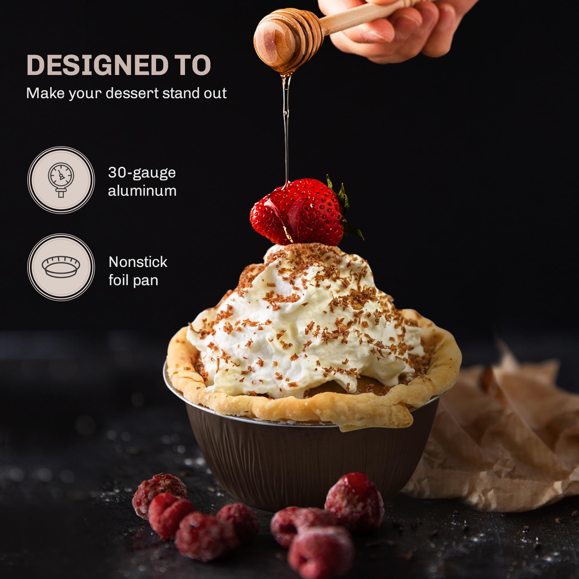 KitchenDance 4oz Disposable Aluminum Baking Cups with Lids - 1000 Pack Brown Stackable Foil Pans for Creme Brulee, Flan, Cupcakes, Desserts - Perfect for Home Baking, Party Catering & Meal Prep
