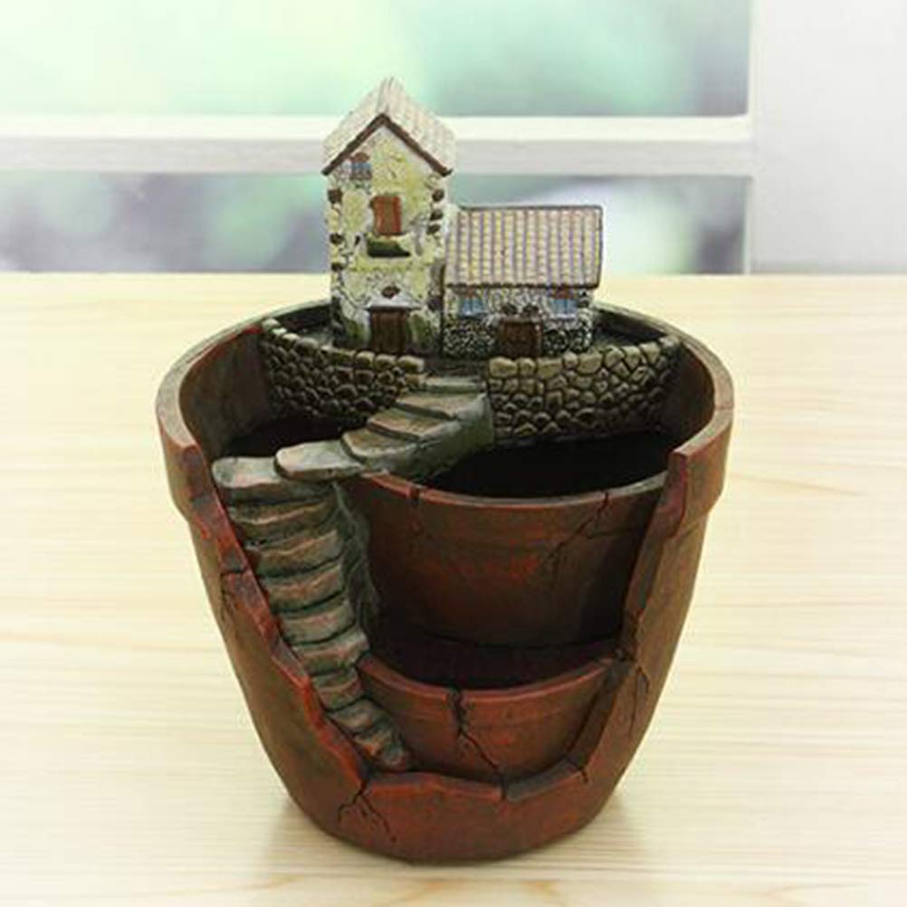 Hanging Flower Pots - Resin Planters with Artificial Flowers for Indoor & Outdoor Garden Decor - Perfect for Balcony, Patio, and Home Decoration