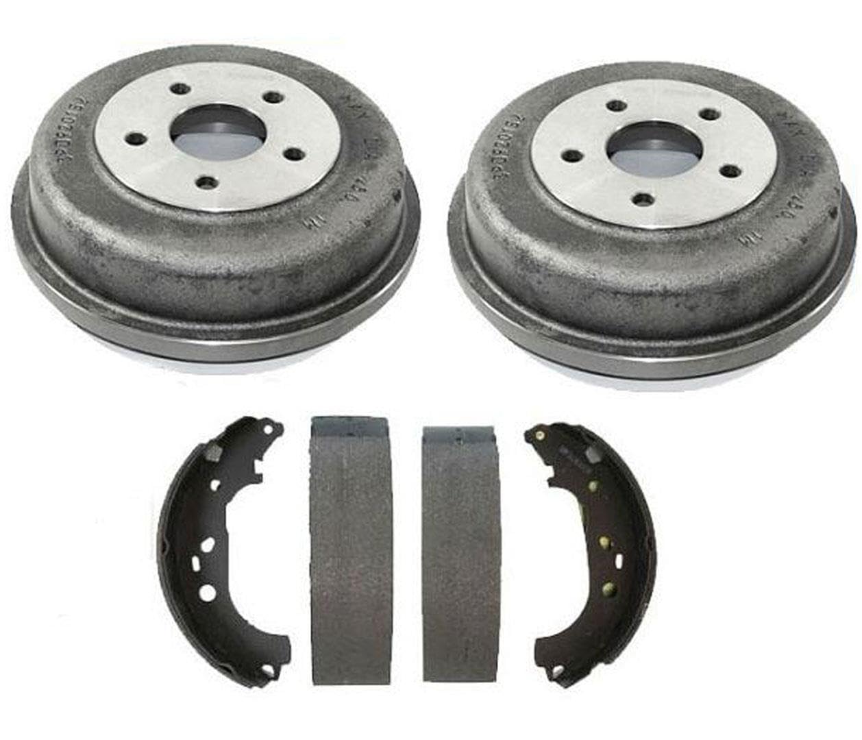 Rear Brake Drums and Shoes Kit Set - Compatible with 2010-2013 Ford Transit Connect - Perfect for Brake System Replacement & Maintenance