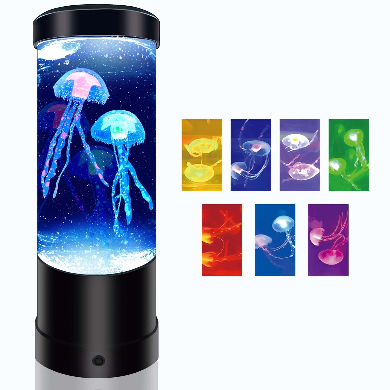 7 Color Changing Jellyfish Lamp - USB/Battery Powered Night Light, Aquarium Desk Lamp for Home, Bedroom, Office - Perfect Gift for Kids, Adults - Creates a Relaxing Ambiance for Study, Sleep & Meditation