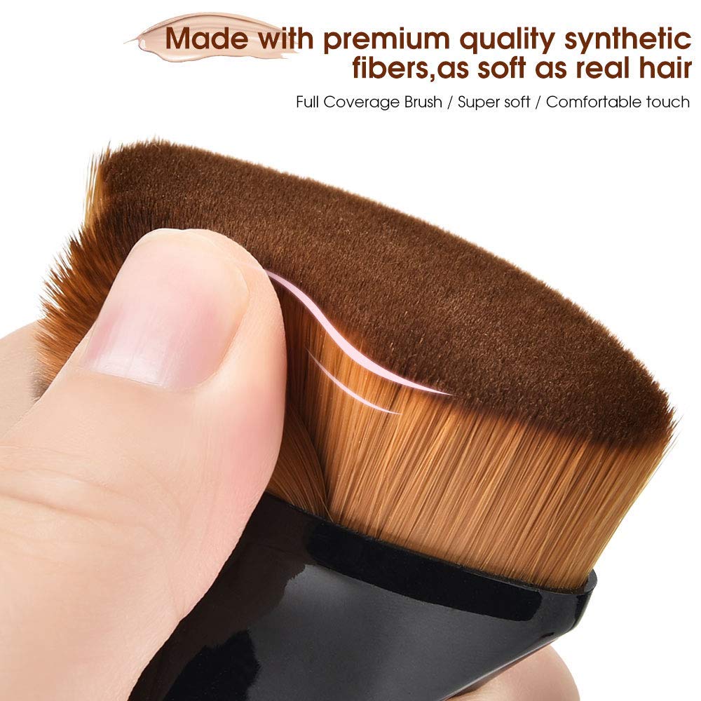Premium Makeup Brush Set with Flat Cap - Soft Bristles for Foundation, Powder & Blush - Perfect for Professional Makeup Artists & Home Beauty Routines