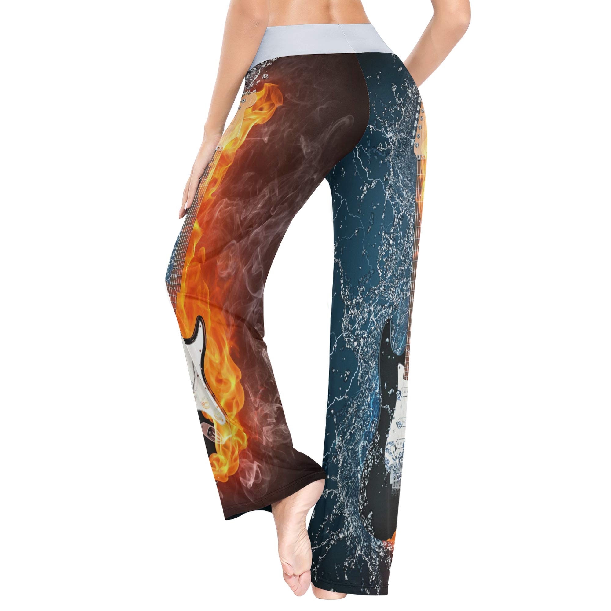 ALAZA Women's Electric Guitar Print Pajama Pants - Soft Lounge Pants with Stretchy Wide Leg Design for Sleepwear & Casual Wear