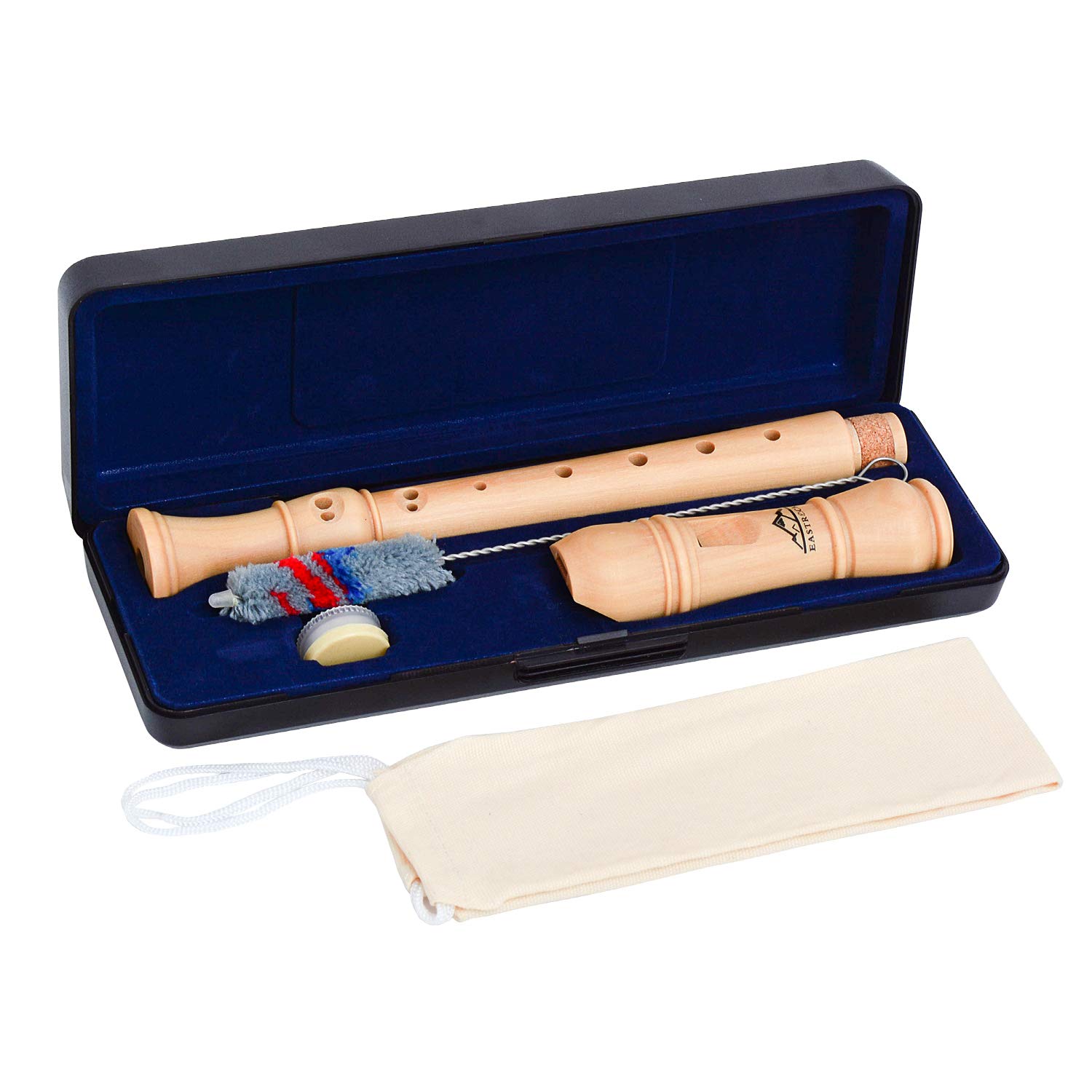 Eastrock Soprano Recorder German Fingering C Key - Maple Wood 3-Piece Beginner Recorder Set with Hard Case - Perfect for Adults Learning Music, School Band Practice & Home Music Education