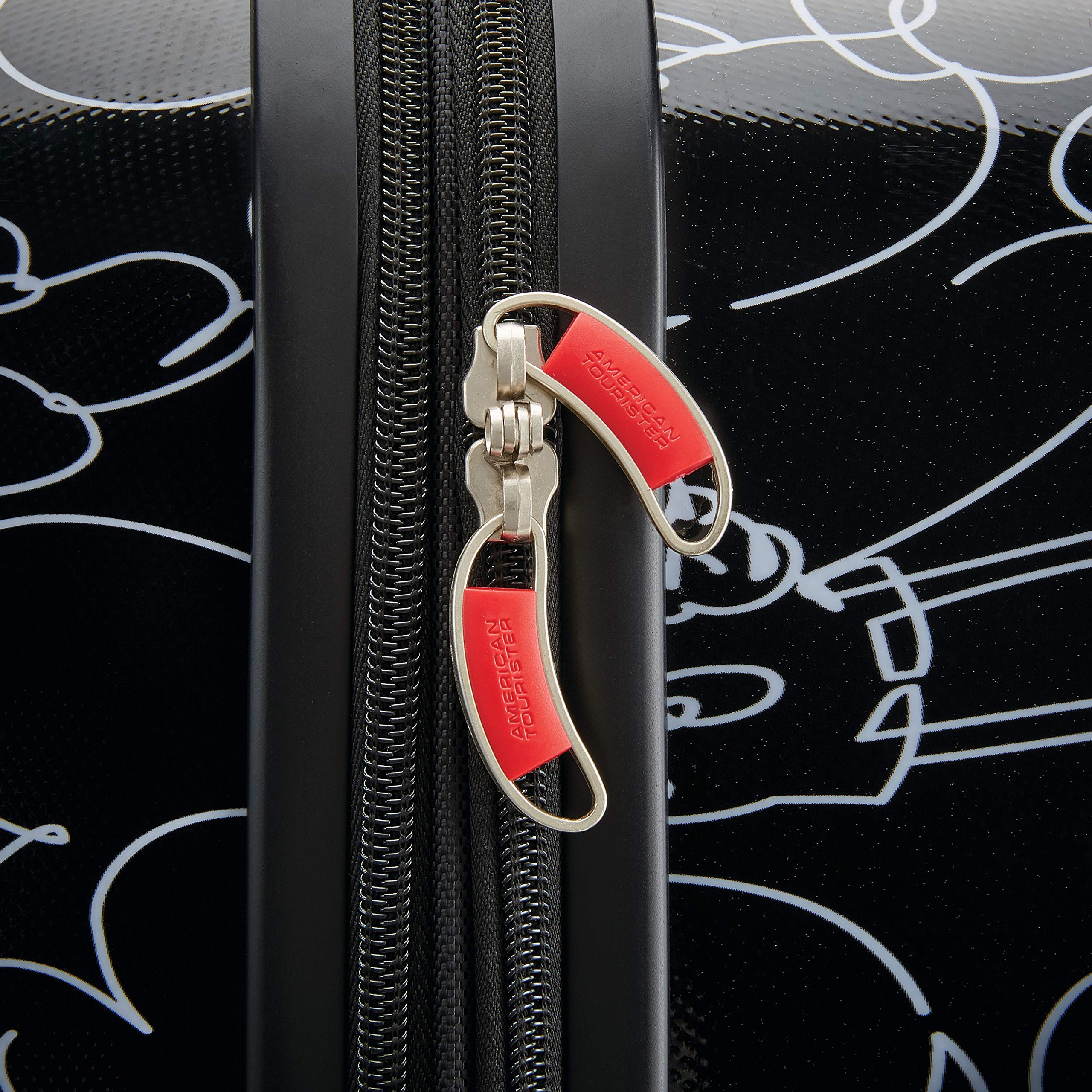 American Tourister Disney Mickey Mouse Scribbler Hardside Spinner Luggage 2-Piece Set (21/28 Inch) - Lightweight Durable Suitcase for Family Travel, Vacation & Airplane Carry-On