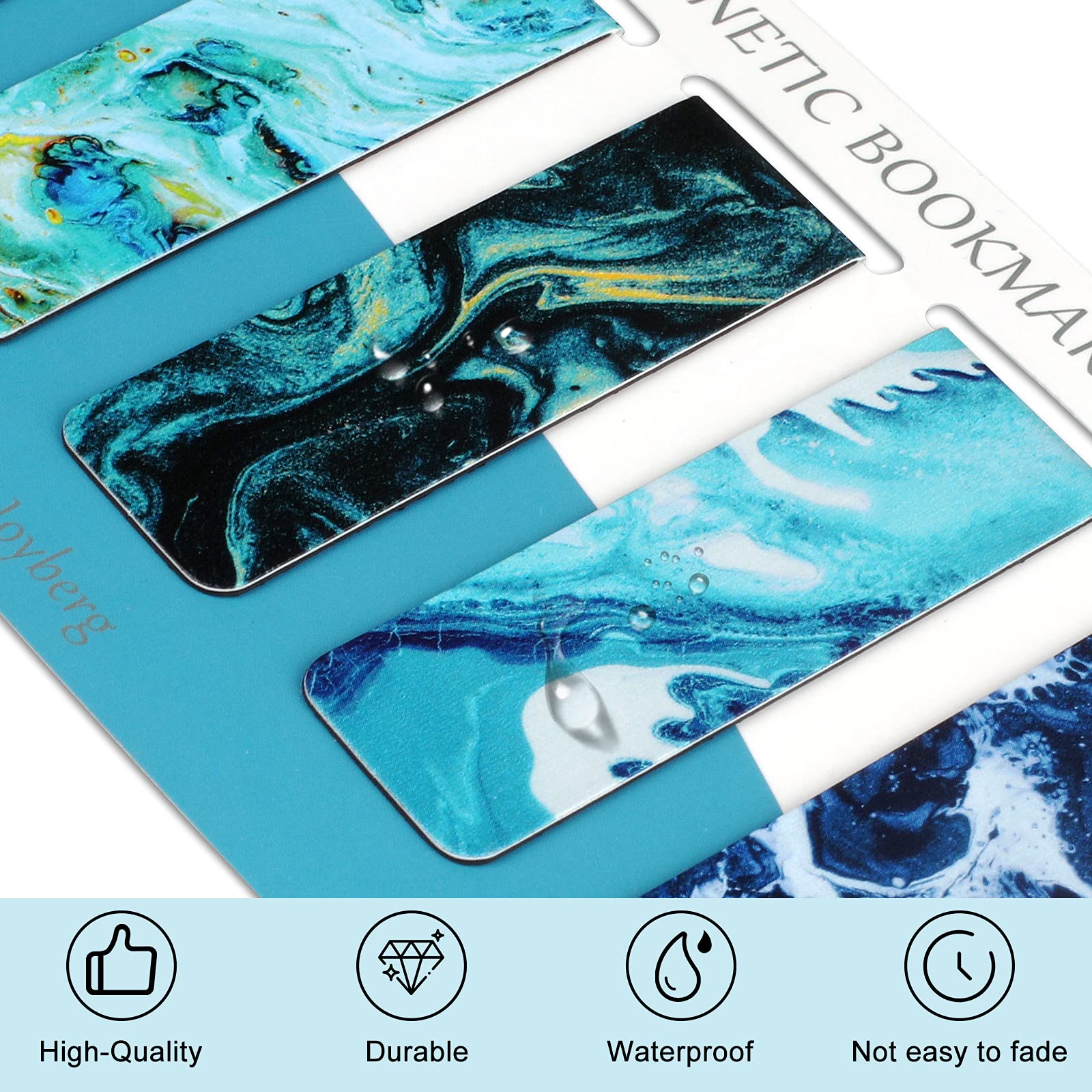 15 Pack Magnetic Bookmarks for Women & Men - Unique Page Markers for Book Lovers, Students & Teachers - Ocean Theme Reading Accessories for Books, Journals & Notebooks