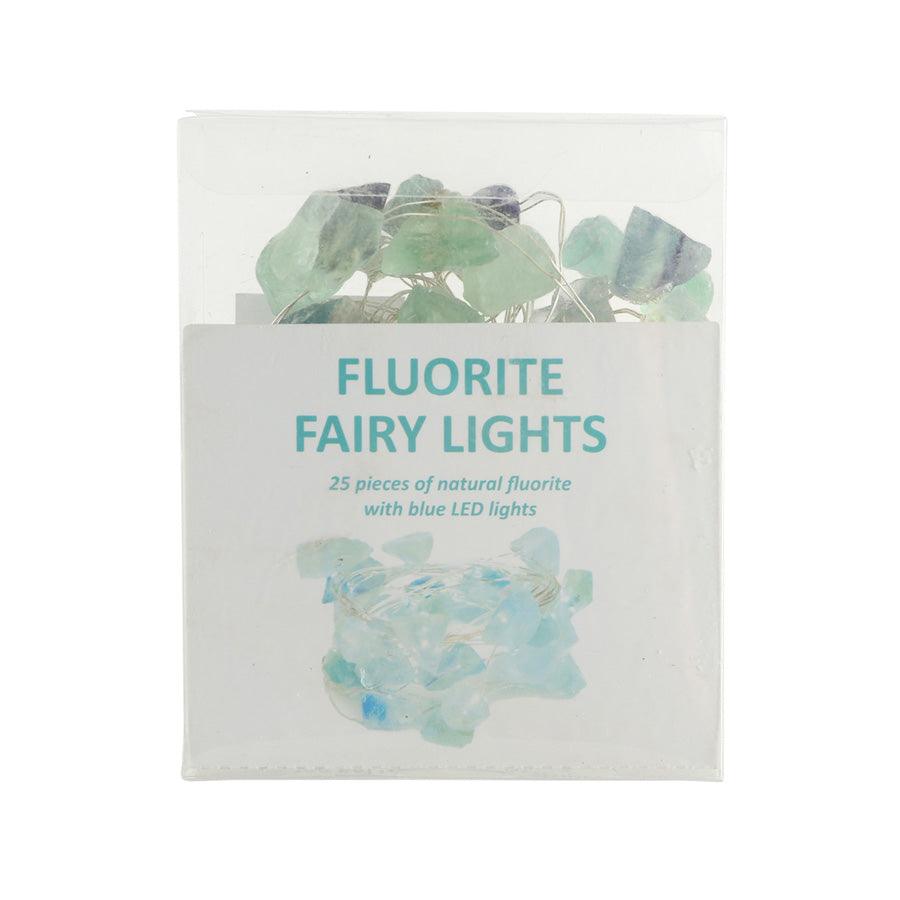 TRENDECOR 25 LED Natural Blue Fluorite Crystal Fairy String Lights - Decorative Indoor/Outdoor Lighting for Bedroom, Wedding, Party & Garden Decor