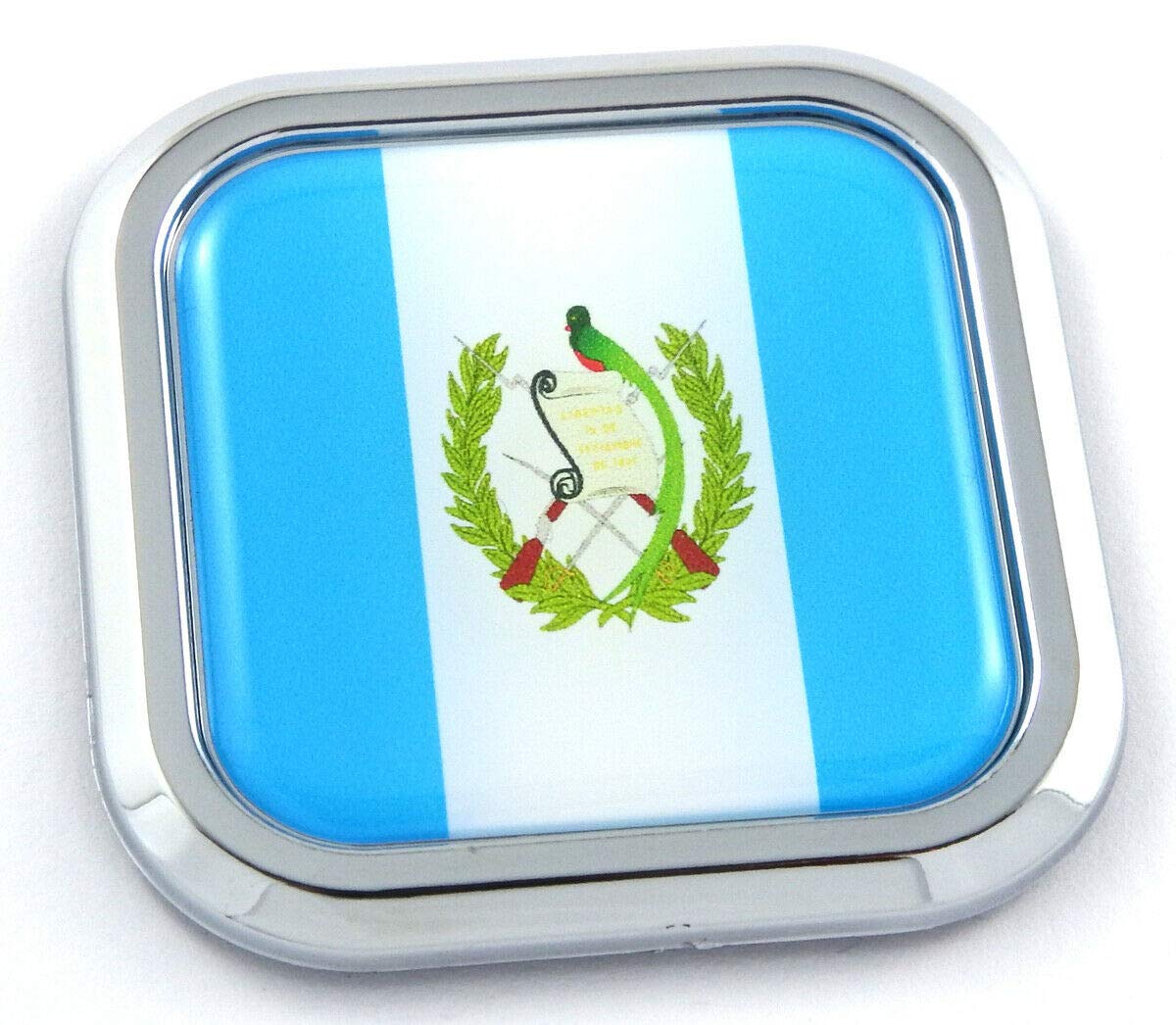 3D Guatemala Flag Car Emblem - Chrome Rim Decal for Hood & Bumper