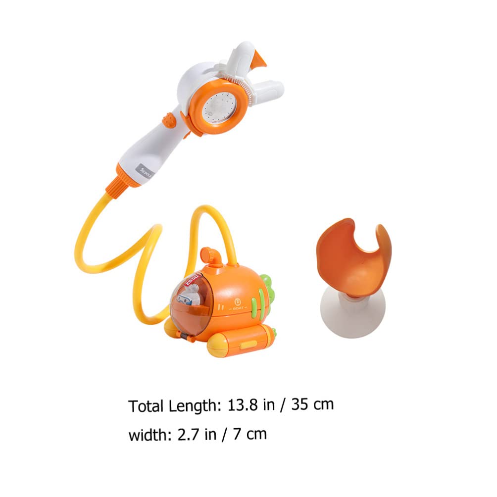 Battery Operated Submarine Bath Toy with Hand Shower Head - Cartoon Carrot Bathtub Toys for Kids | Fun Water Play for Toddlers & Bathroom Decor Accessories