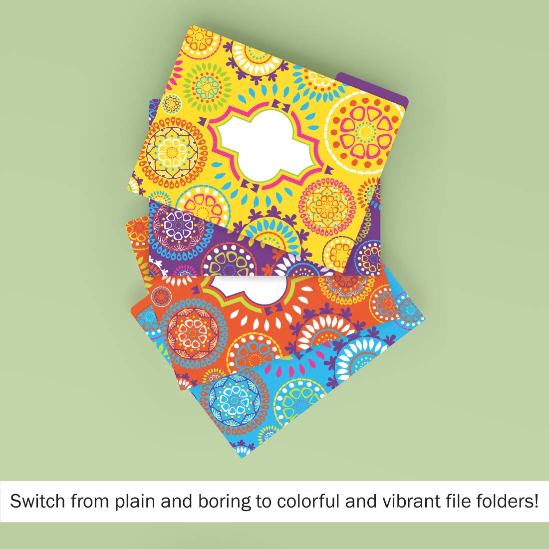 Barker Creek Moroccan Design File Folders - Letter Size (Set of 12) - Premium Office Organization for Home, School & Business Filing Needs