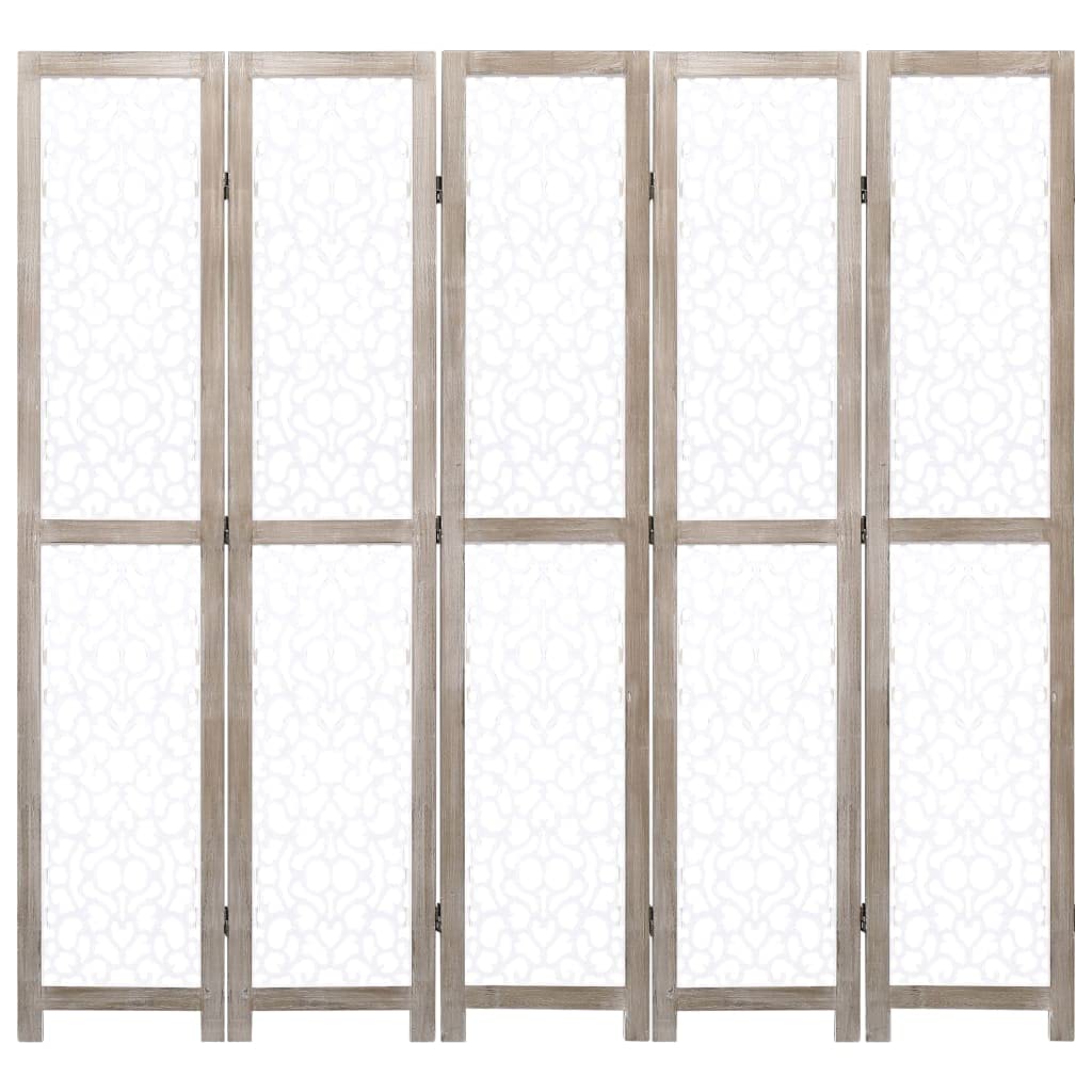 CHARMMA 5-Panel White Room Divider Screen - 68.9