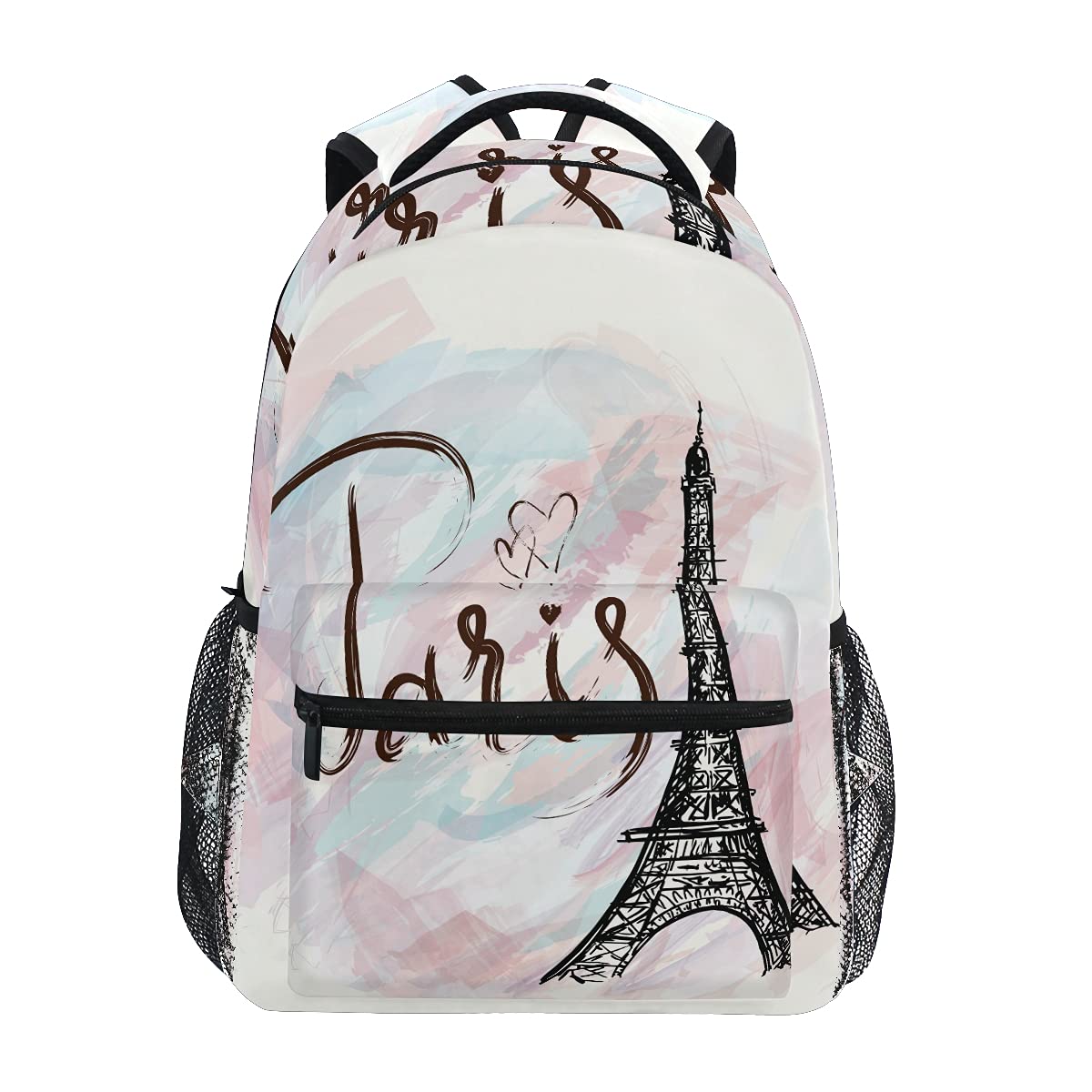 ALAZA Romantic Paris Eiffel Tower Backpack for Girls & Boys - Cute School Bookbag for Elementary Teens, Durable Laptop Daypack for Travel, College & Daily Use