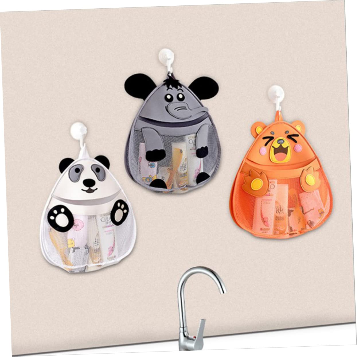 UPKOCH 2-Pack Waterproof Toy Storage Bags with Hooks - Bathroom Organizer for Kids Bath Toys, Stuffed Animals & Playroom Organization - Perfect for Bath Time, Nursery & Playroom Storage