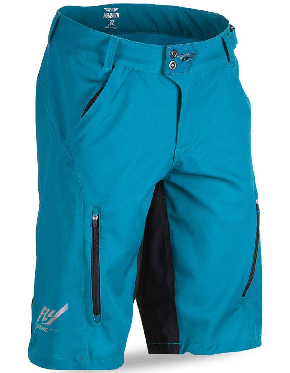 Fly Racing Unisex Warpath Shorts for Men & Women - Teal/Black, Size 30 - Durable Motocross & Off-Road Riding Gear for Adventure & Racing