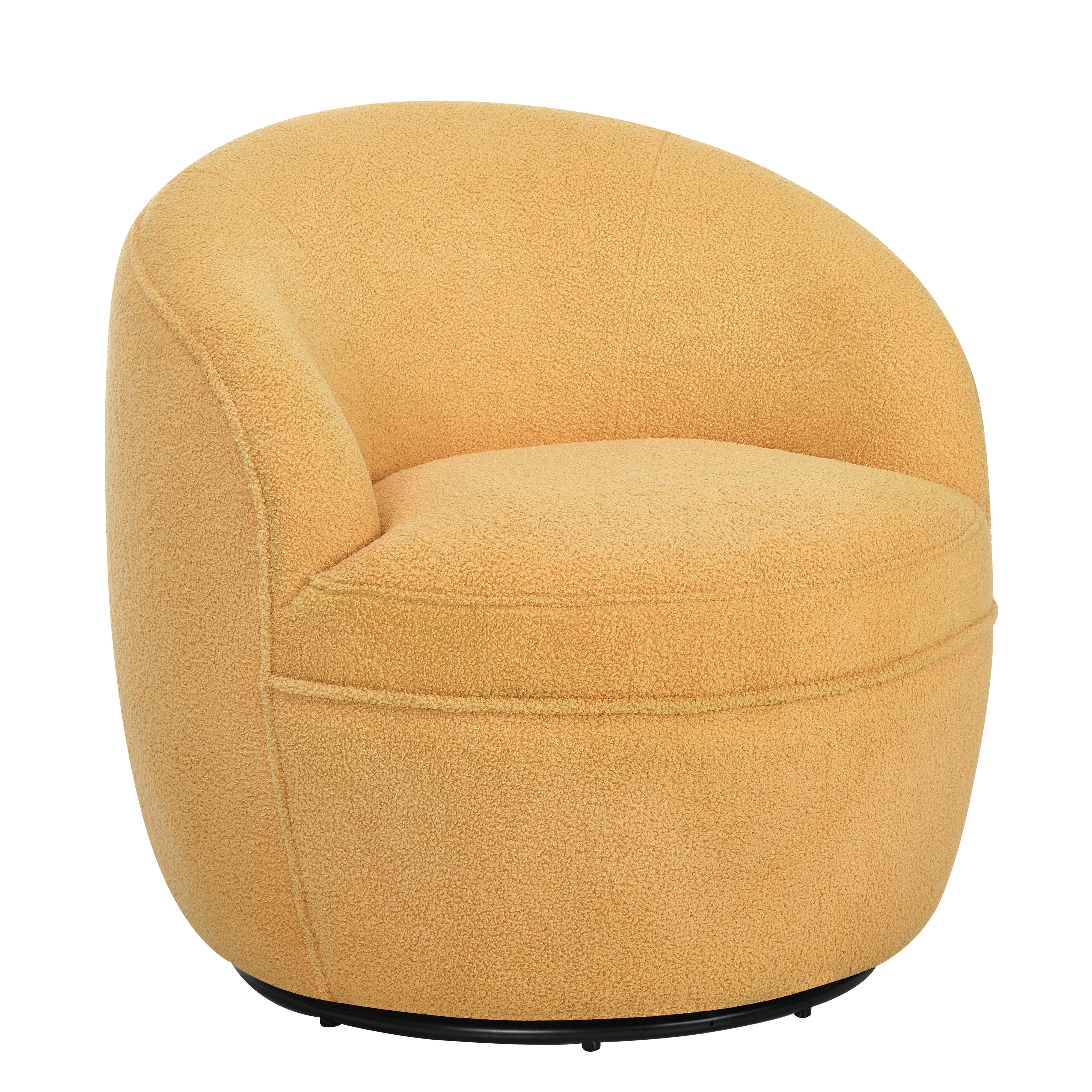 Roundhill Furniture Galleria 360 Swivel Faux Shearling Barrel Chair - Cozy Modern Accent Chair for Living Room, Bedroom & Office - Perfect for Reading, Relaxing & Home Decor