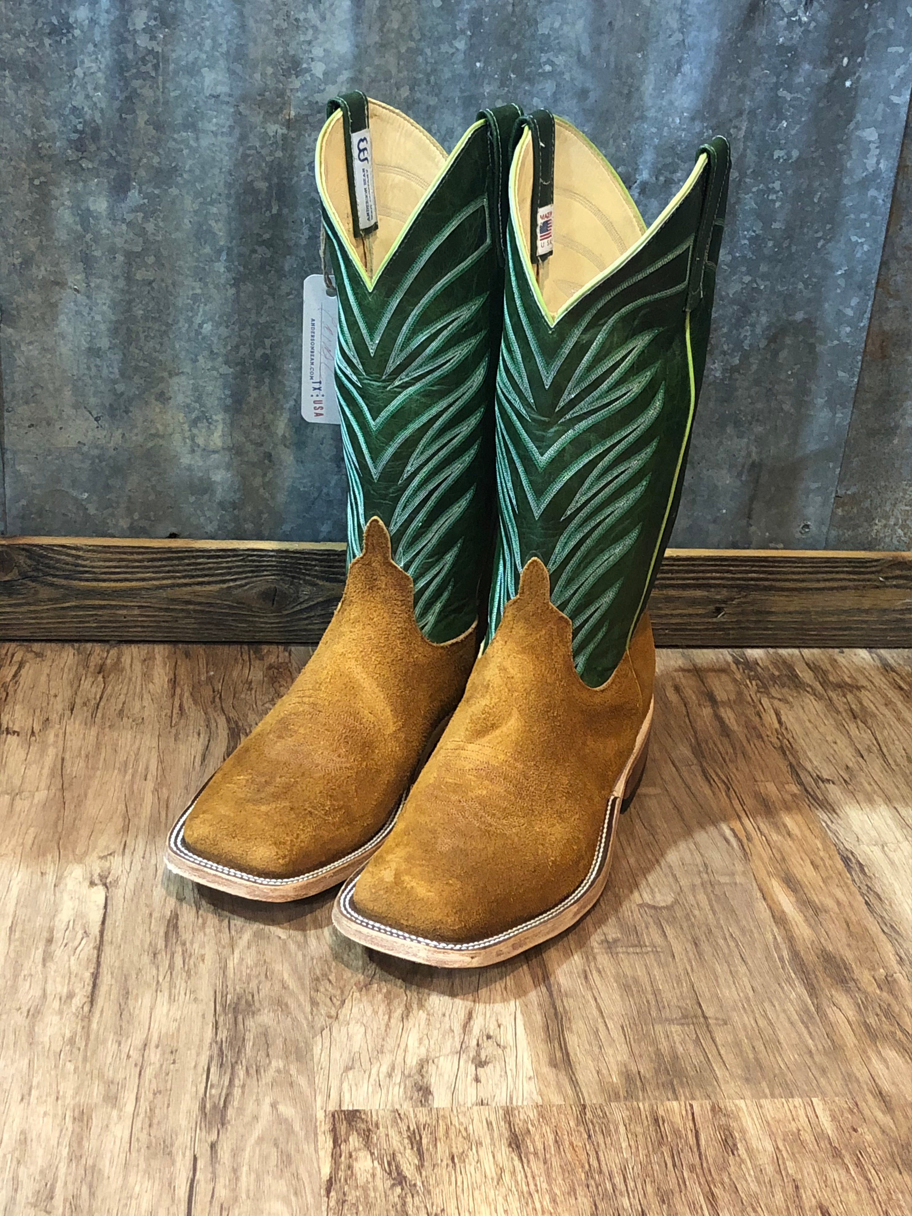 Anderson Bean Men's Crazy Horse Roughout Cowboy Boots - Durable Leather Western Boots for Men, Comfortable & Stylish for Riding, Work & Outdoor Activities