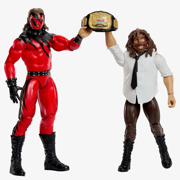 WWE Main Event Series Kane and Mankind 2-Pack Action Figures - Collectible Wrestling Toys for Fans & Display | Perfect for Play Battles, Gift Giving, and Memorabilia Collections