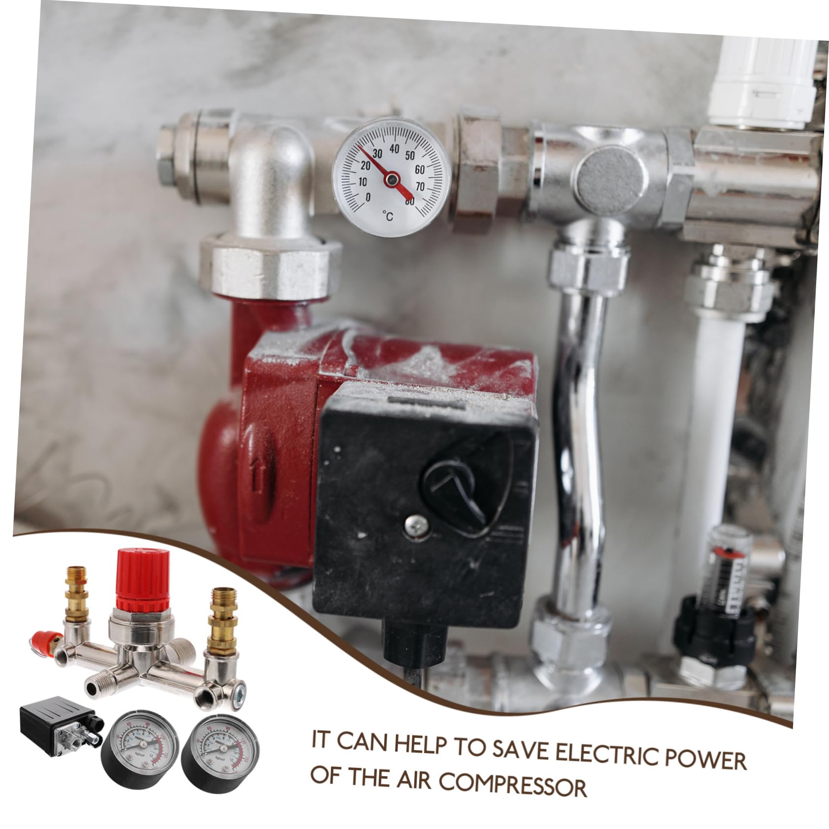 Garneck Air Compressor Pressure Regulator with Bracket - Heavy Duty Air Pressure Control Valve for Pneumatic Tools, HVAC Systems & Industrial Applications