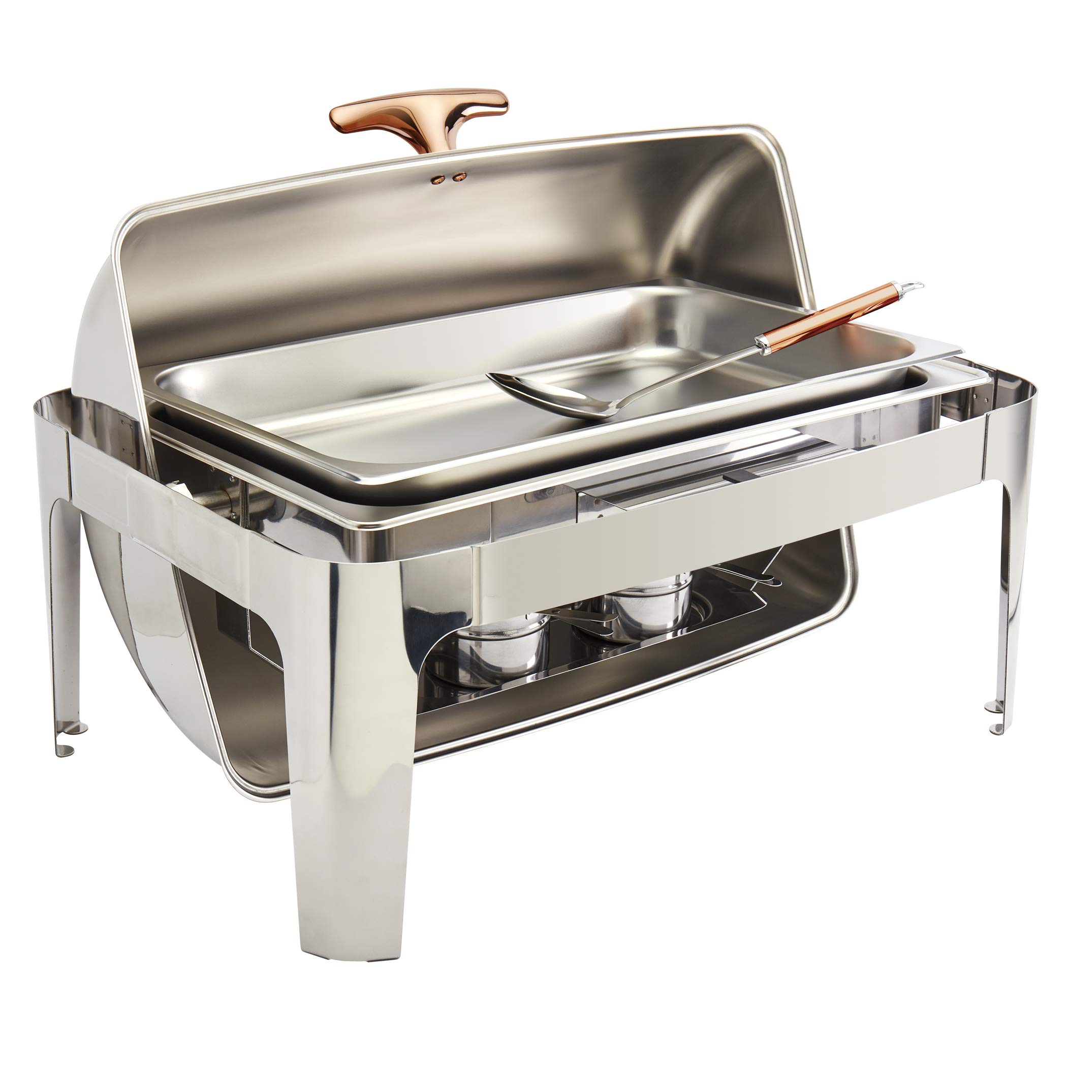 Premium 5-Piece Stainless Steel Chafing Dish Set - 9.5-Quart Rectangular Buffet Server with Roll Top Lid | Heavy Duty Catering Cookware for Parties, Weddings, Banquets & Buffet Serving | Denmark Tools Professional Cookware Collection