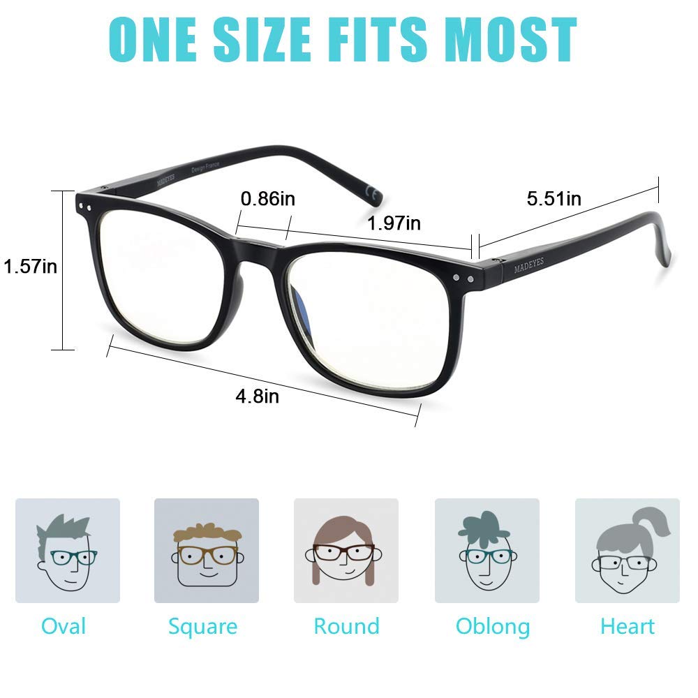Blue Light Blocking Glasses for Men & Women - Anti Glare UV Protection for Computer Use