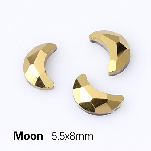 500 Pcs Gold Rhinestones for Nails - Flatback Crystal Nail Art Decorations - 3D Nail Design Accessories - DIY Craft Rhinestones for Manicure, Wedding, Party & Salon Use