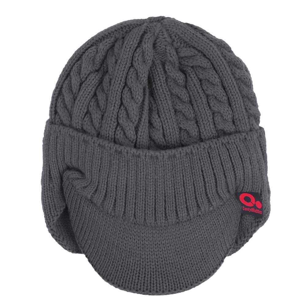 FORDALLIO Winter Ear Warmer Beanie Hat with Ear Flaps & Knitted Brim - Warm Trapper Hat for Men & Women - Perfect for Skiing, Snowboarding & Cold Weather Outdoor Activities