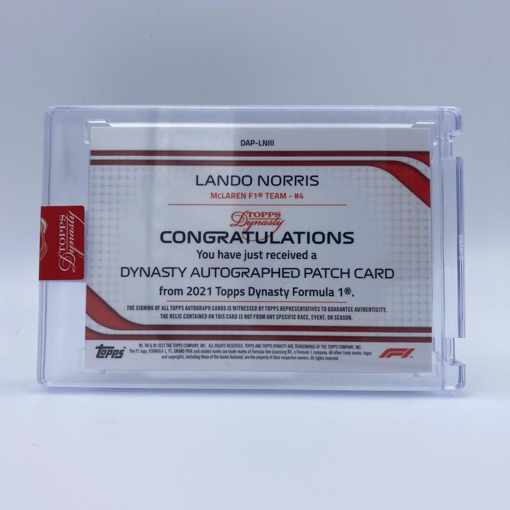 Lando Norris McLaren #4 Dynasty Autograph Patch Card - Limited Edition Collectible for Racing Fans & Memorabilia Enthusiasts - Perfect for Display, Gifts, and Sports Collections