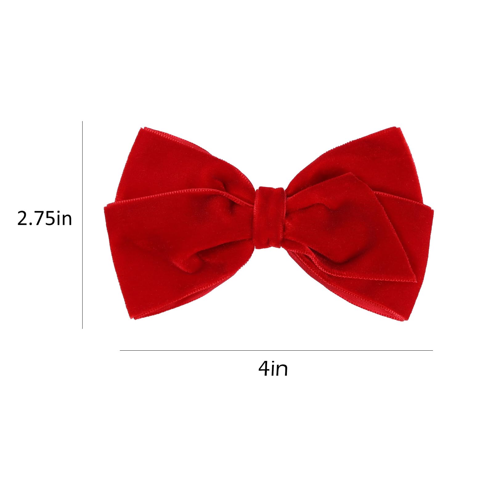 Red Velvet Hair Bows Clips 4.5 Inch - Christmas Valentine's Day New Year Gift - Alligator Barrettes Hair Pins for Girls Women - Party Dress Outfit Accessories for Toddler Teen Kids - Perfect for Holidays, Weddings, School Events and Special Occasions
