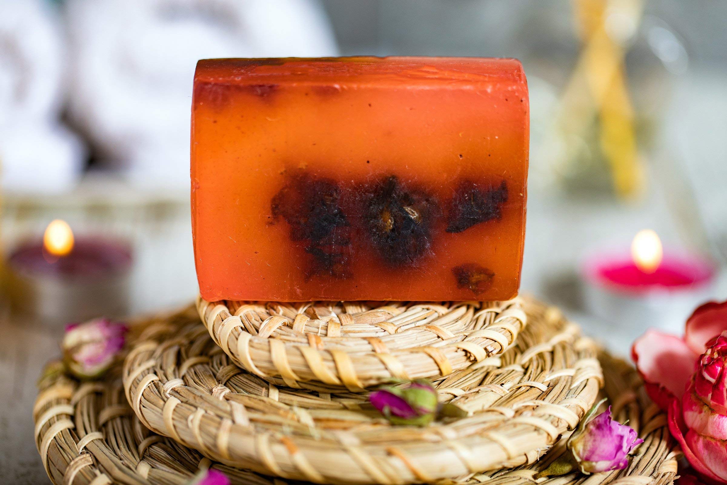 SABUN CO. Rose Oil Soap - 100% Natural Handmade Glycerin Soap with Rose Essential Oil & Petals - pH Balanced Moisturizing Bar for Sensitive Skin & Face Care (4.23oz/120g) - Perfect for Daily Cleansing, Spa Treatments & Gift Giving