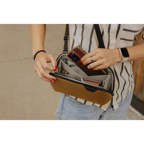 Peak Design Tech Pouch Small - Compact Travel Organizer for Electronics & Cables | Coyote Color | Perfect for Business Trips, Camping & Everyday Carry (EDC)