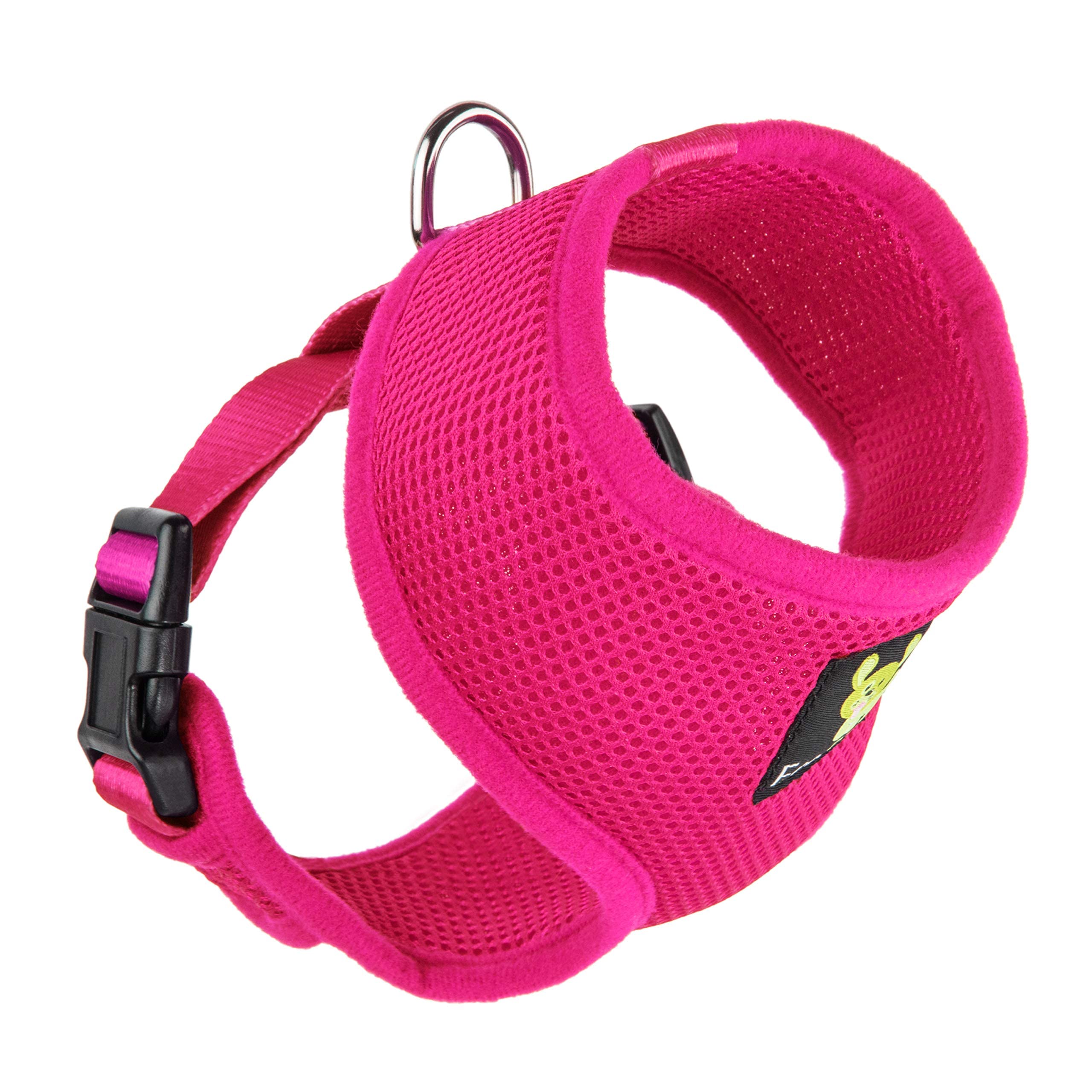 EcoBark Dog Harness - Eco-Friendly No Pull Harness for Small & Medium Dogs - Soft Mesh Comfort Vest with Overhead Design - Puppy Safe Anti-Choke Harness (Large, Fuchsia Pink) | Perfect for Walking, Training & Outdoor Adventures