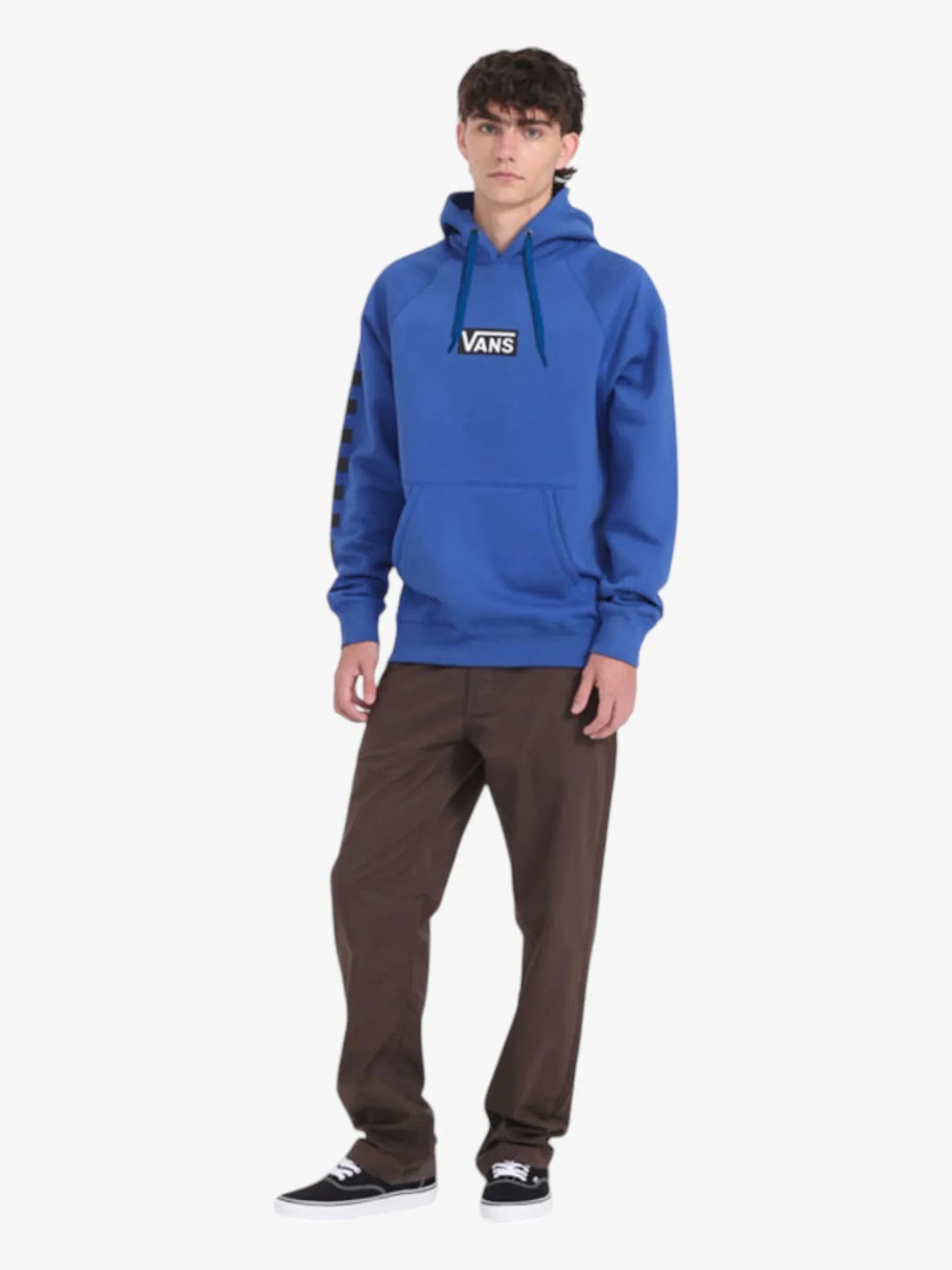 Vans Classic Boxed Logo Hoodie in Blue - Stylish & Comfortable for Casual Wear, Street Fashion & Everyday Outfits