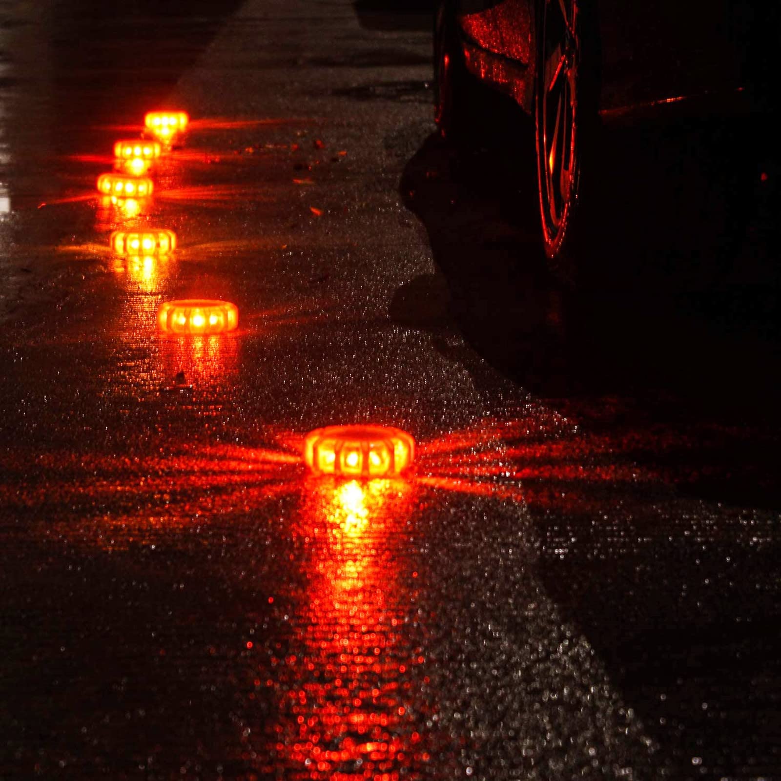 GARVEE 3 Pack USB Rechargeable LED Road Flares - Emergency Warning Lights for Roadside Safety, Magnetic Base & Hook for Cars, Trucks, Boats - Includes 1 USB Car Charger & Batteries - Perfect for Nighttime Breakdowns, Camping & Marine Emergencies