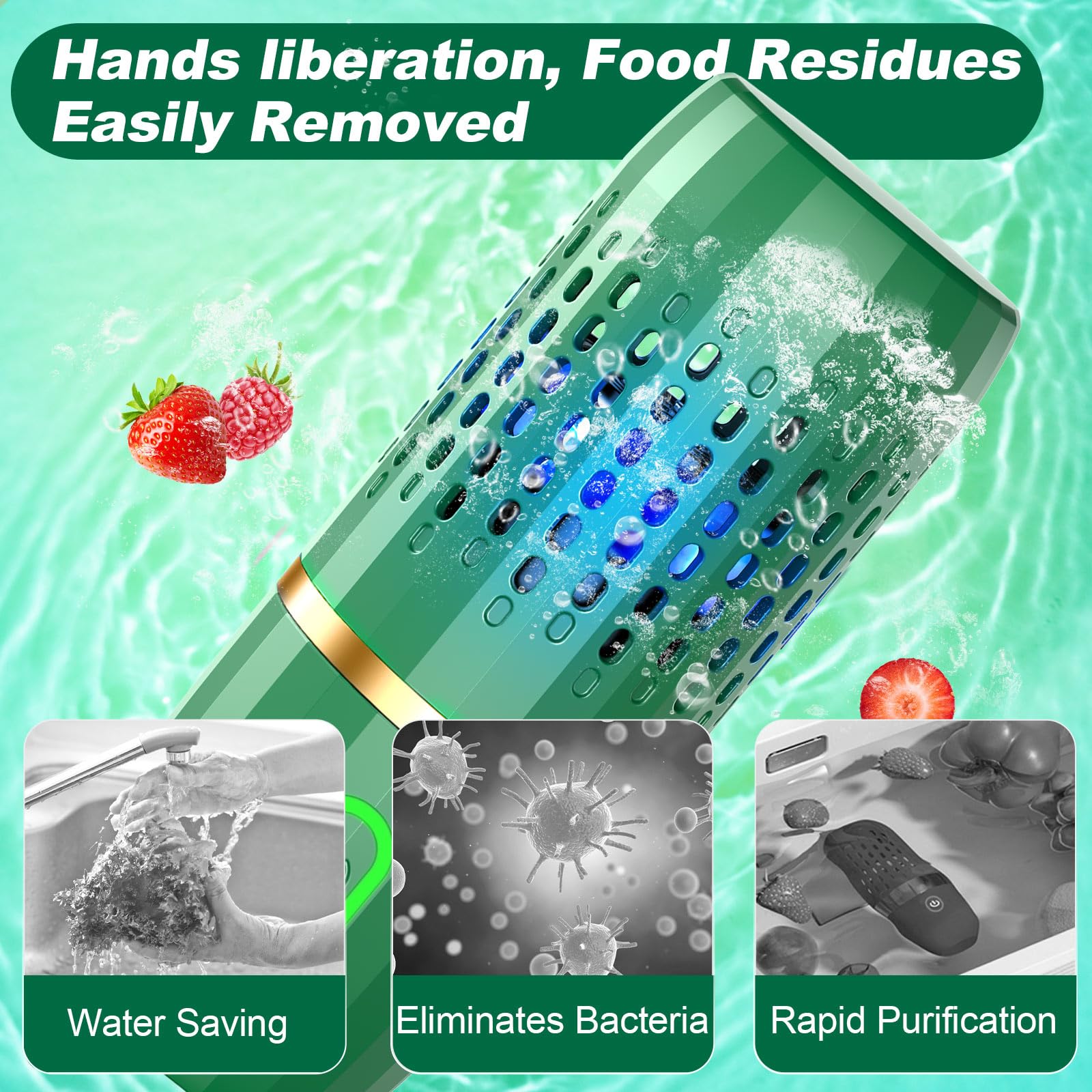 Best Fruit and Vegetable Washing Machine - Efficient Water Cleaning Device for Fresh Produce | Perfect for Home Kitchens, Restaurants, and Organic Food Prep