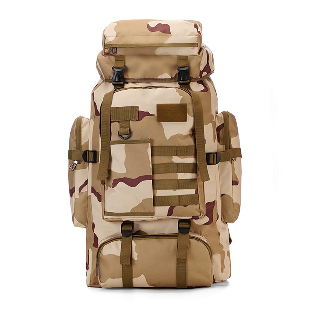 80L Military Tactical Backpack - Waterproof Hiking Camping Backpack for Men, Large Capacity Lightweight Trekking Bag for Outdoor Sports, Travel, Mountaineering, Fishing & Cycling (Plateau Camouflage) - Perfect for Adventure Travel, Wilderness Exploration and Daily Commute