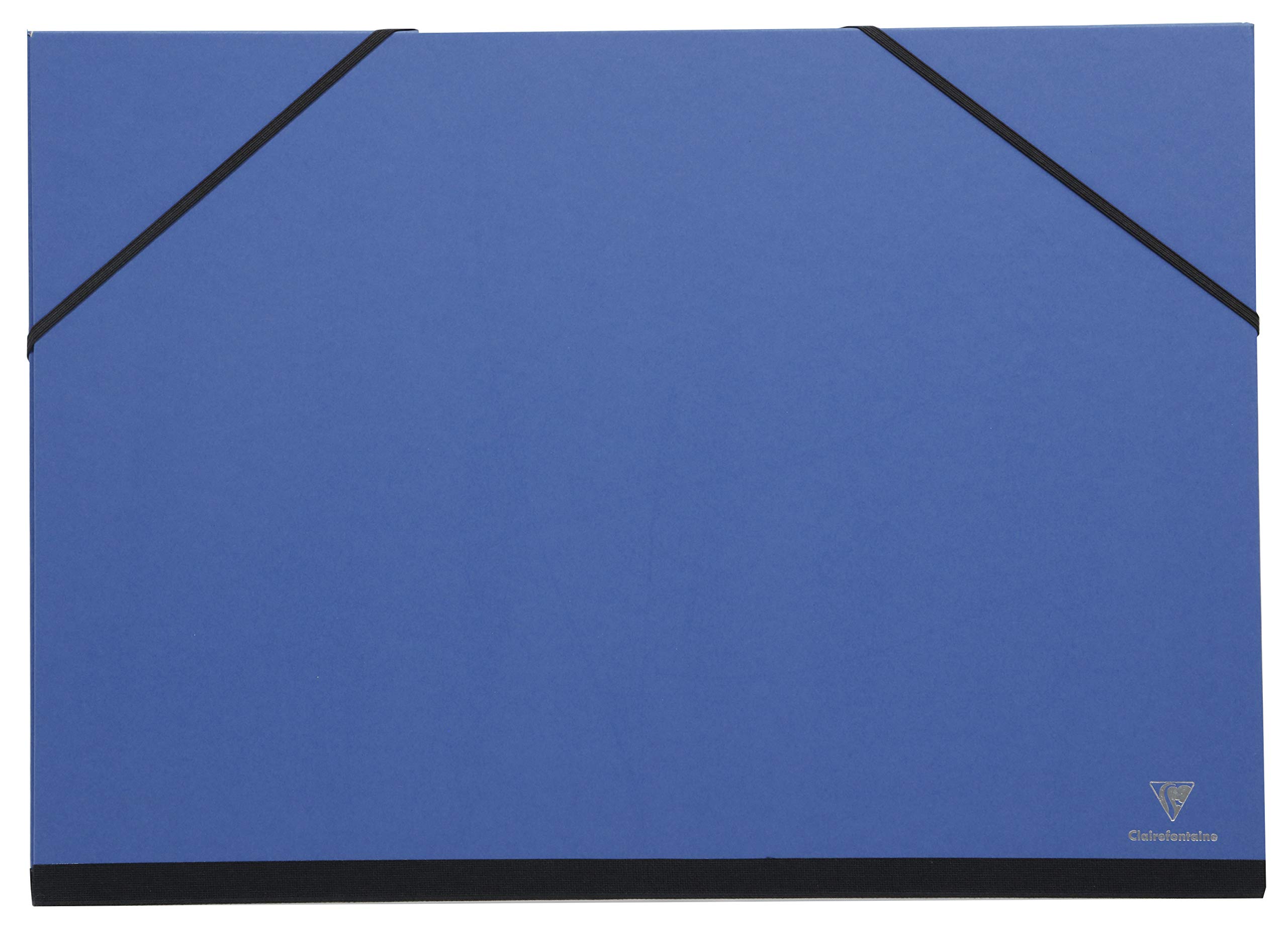 Clairefontaine Art Folder with Elastic Straps - Night Blue Customizable Vellum Card A4+ Document Holder - Perfect for Artists, Students & Office Organization