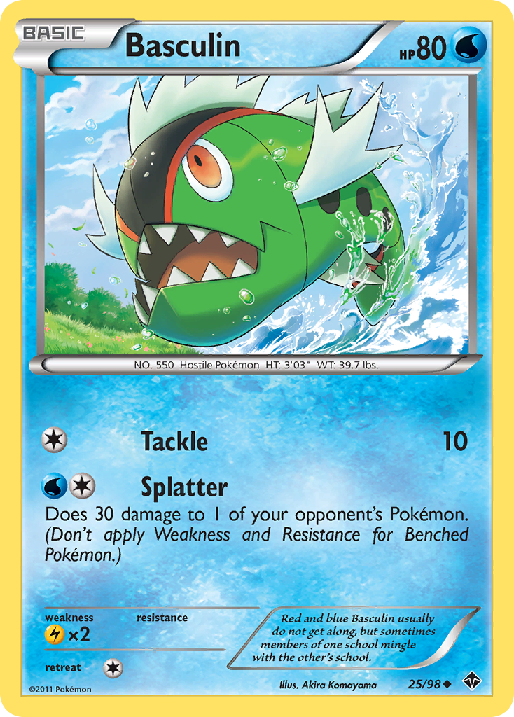 Basculin 25/98 Pokemon Card - Rare Trading Card for Collectors & Battles | Perfect for Pokemon TCG Decks & Gaming Tournaments