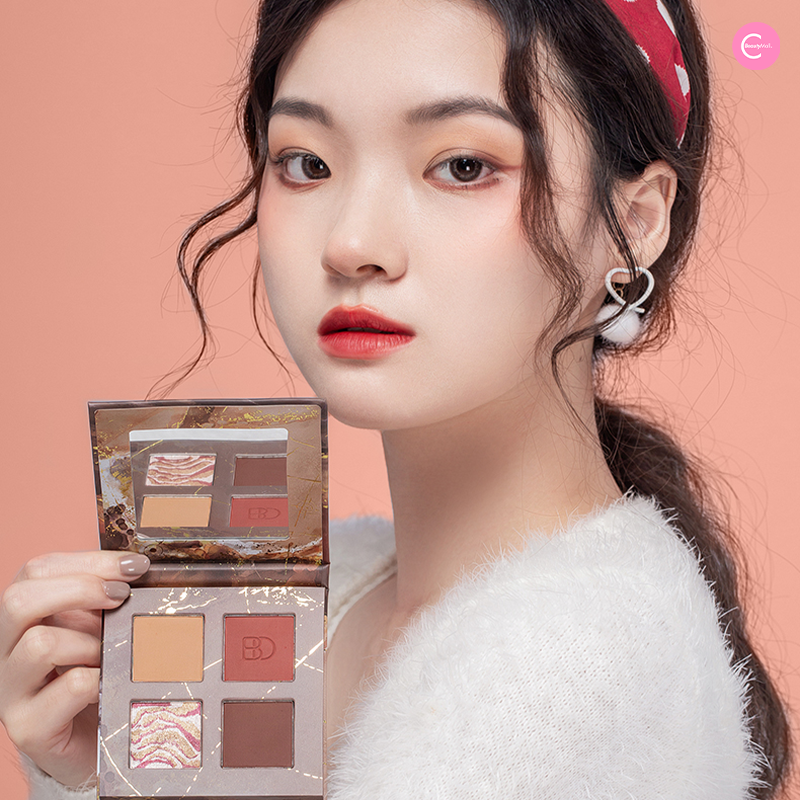 BeautyDom Boundless Land 4 Color Eyeshadow Palette - Highly Pigmented, Long Lasting Makeup for Day & Night Looks - Perfect for Parties, Weddings & Everyday Wear