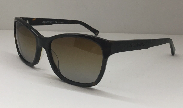 Emporio Armani EA 4004 5026/T5 Havana Brown Polarized Square Women's Sunglasses | UV Protection Fashion Shades for Driving, Beach & Outdoor Activities