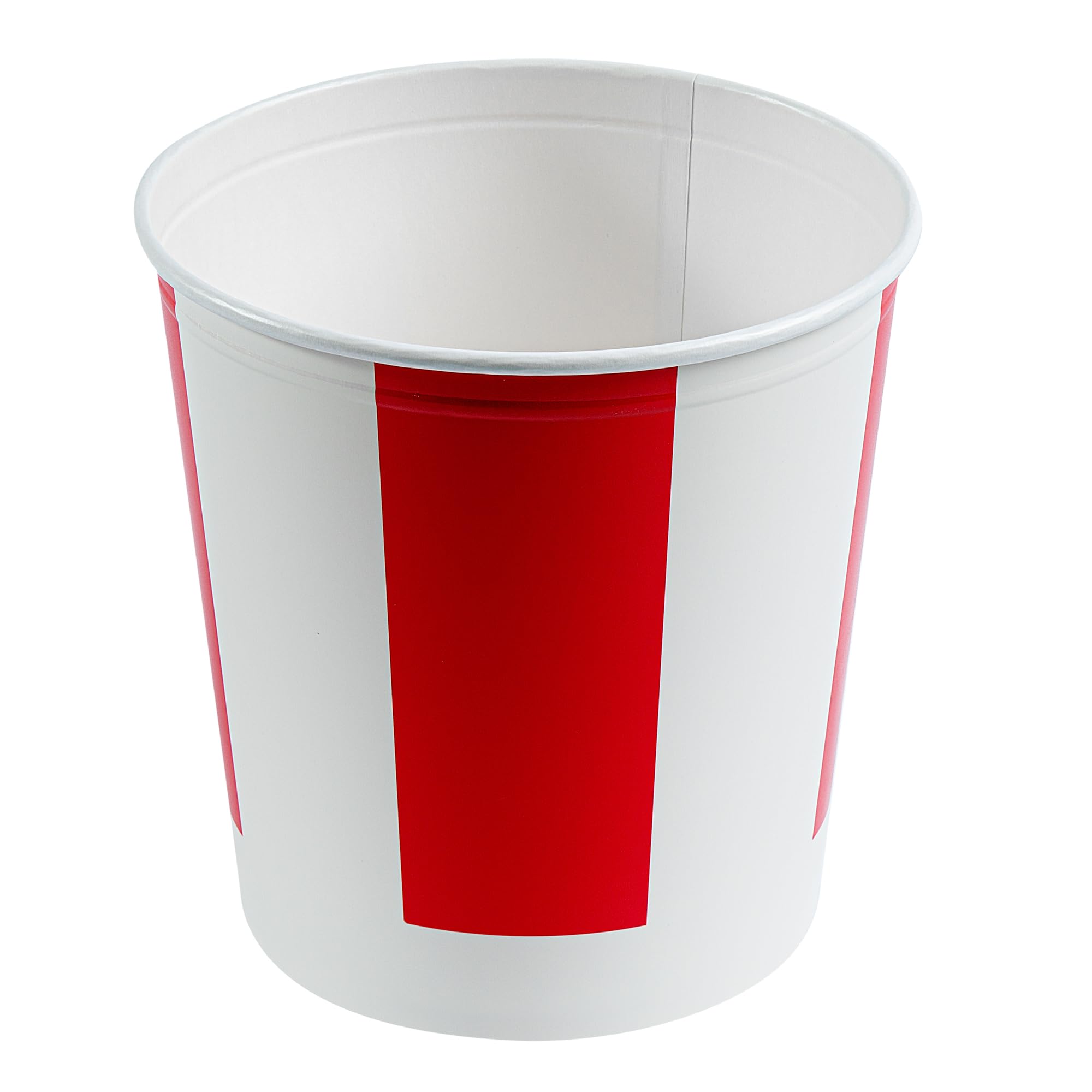 Restaurantware Bio Tek 130oz Chicken Buckets with Vented Lids - 100 Pack Greaseproof, Freezable Disposable Food Containers in Red & White - Ideal for Restaurants, Cafes, Takeout & Catering