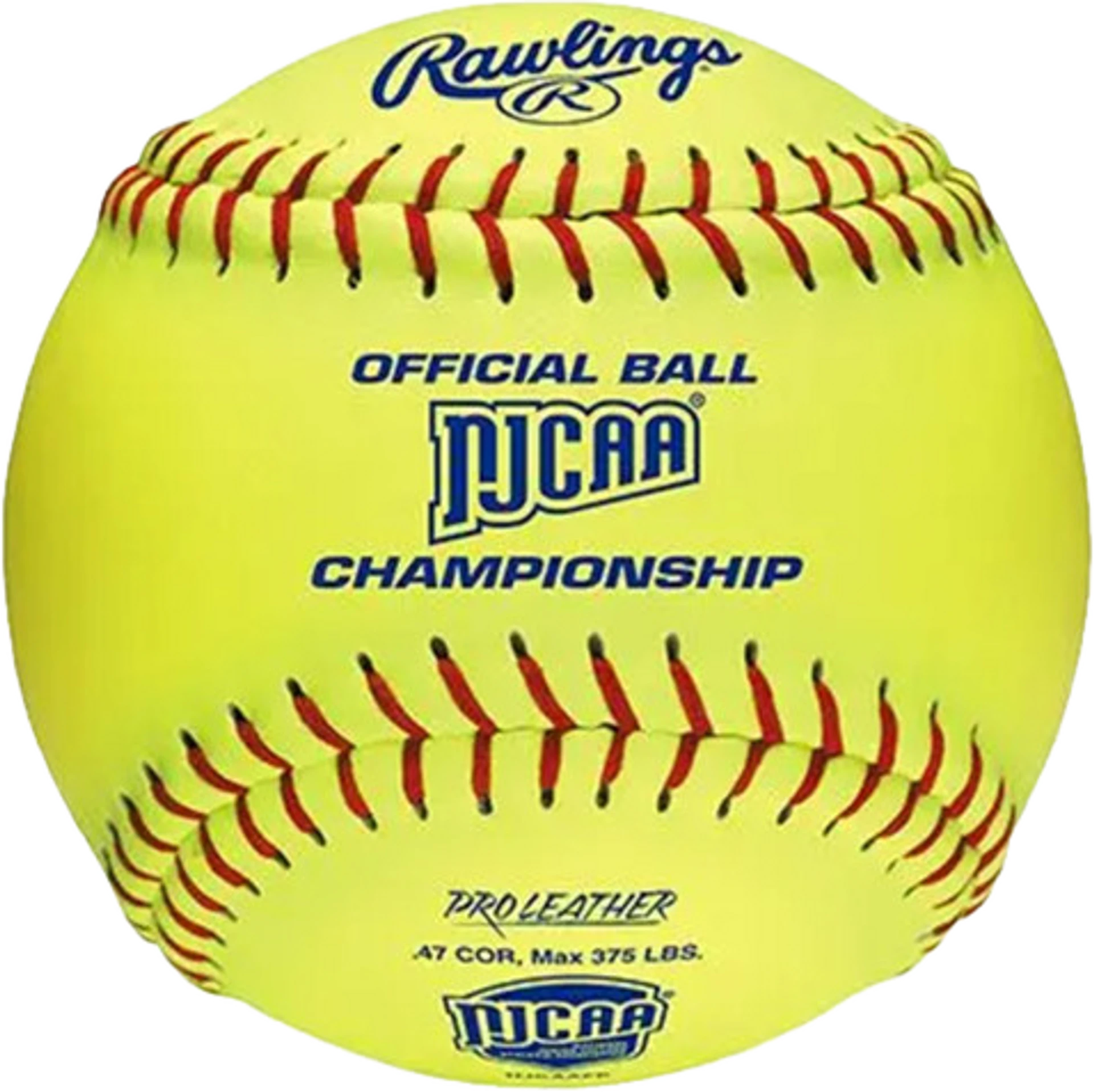 Rawlings 12 Inch NJCAA Championship 47/375 Leather Fastpitch Softballs (Dozen) - Official Game Balls for College Softball Tournaments & Practice Sessions
