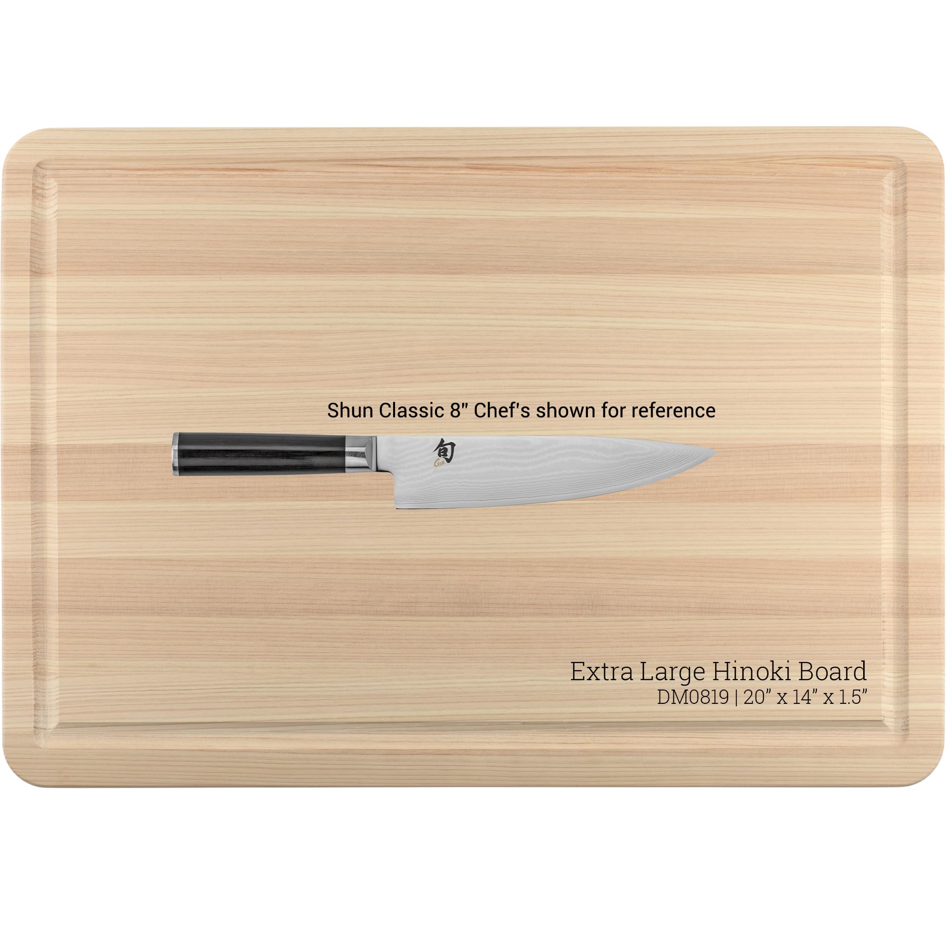 Shun Cutlery Extra Large Hinoki Wood Cutting Board with Juice Groove - 20