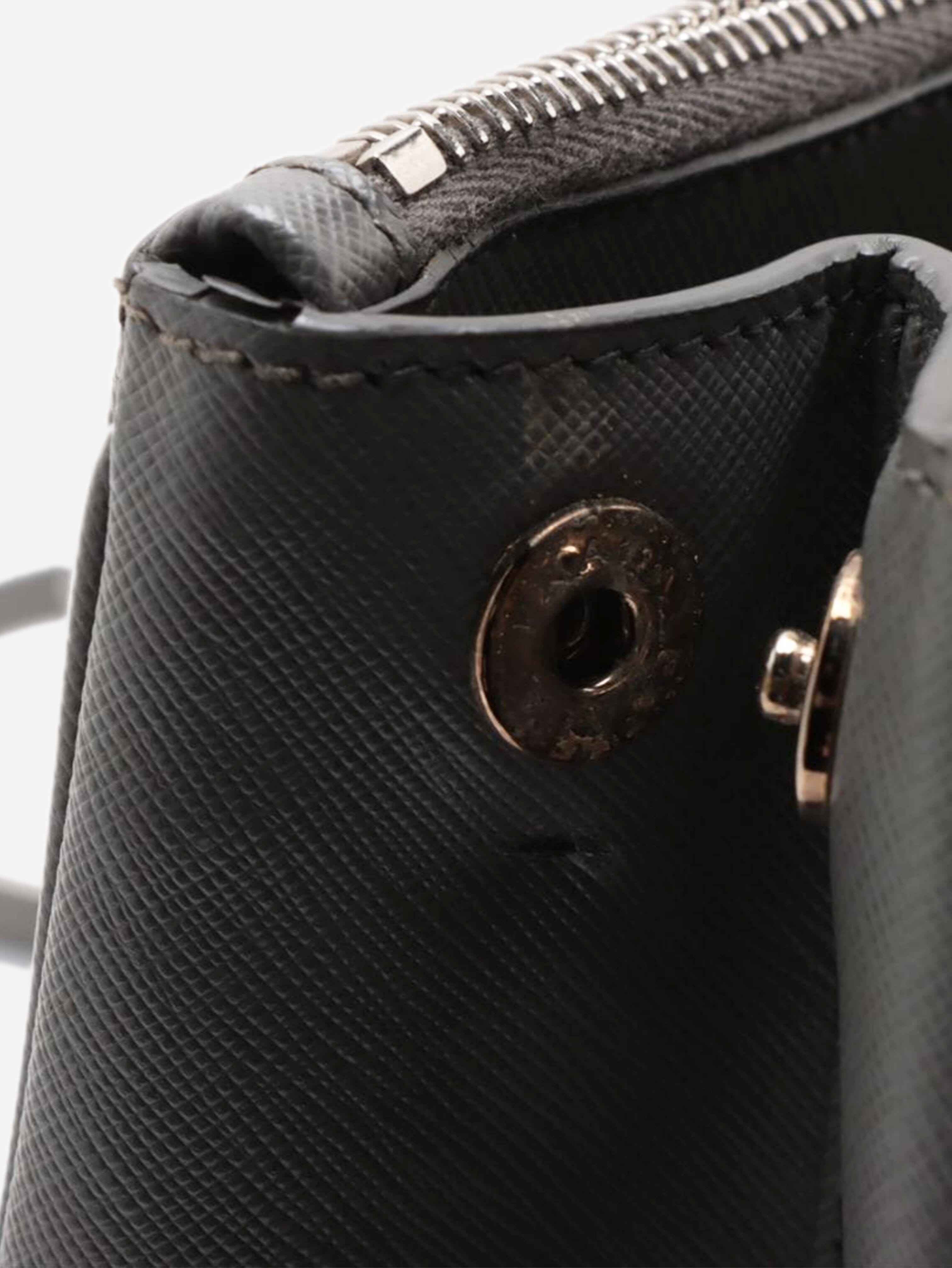 Premium Grey Saffiano Leather Galleria 2-Way Tote Bag for Women - Stylish Work & Travel Handbag with Shoulder & Crossbody Straps