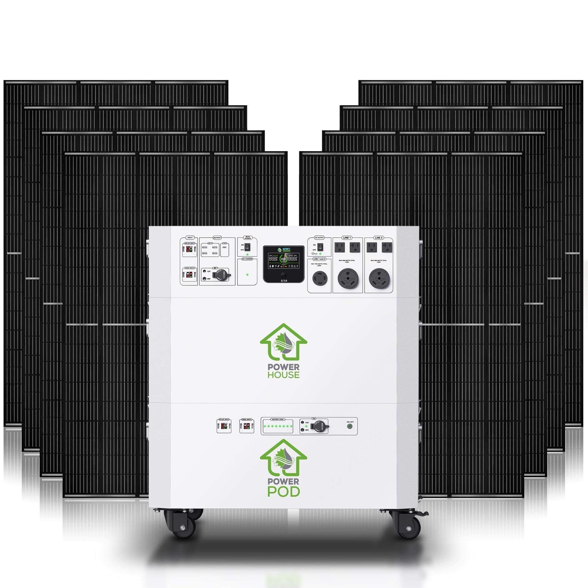 Nature's Generator Powerhouse Platinum Plus System - Solar & Wind Powered Generator for Home Backup, Emergency Power, Off-Grid Living & Outdoor Adventures