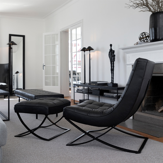 Artwood Brody Leather Armless Chair in Mountain Black - Modern Office & Living Room Accent Chair for Home & Workspace