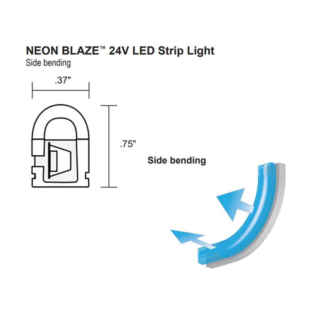 16Ft Neon Blaze Flexible LED Strip Lights - Blue 24V Side Bending Rope Light for Bedroom, Bar, Party & Outdoor Decoration