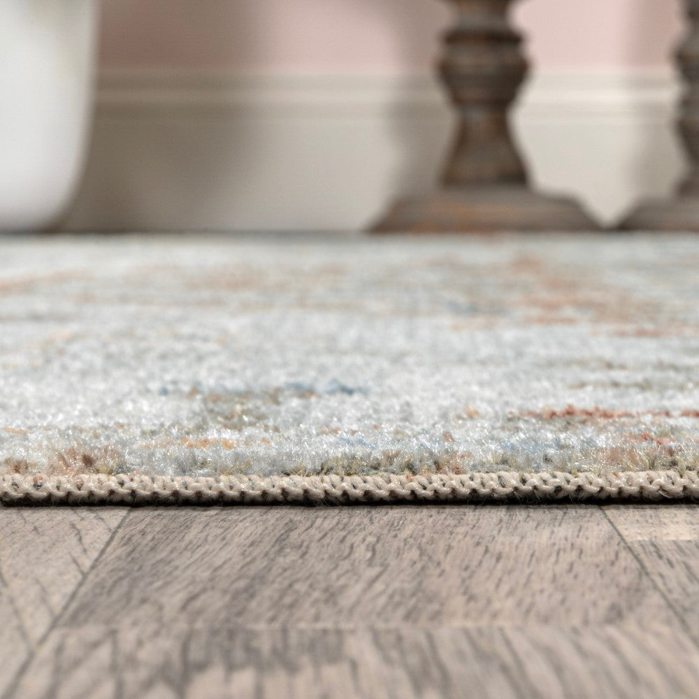 Shaemus Bohemian Medallion Low Pile Machine Washable Area Rug - Soft Non-Slip Living Room Carpet for Bedroom, Dorm & Office Decor
