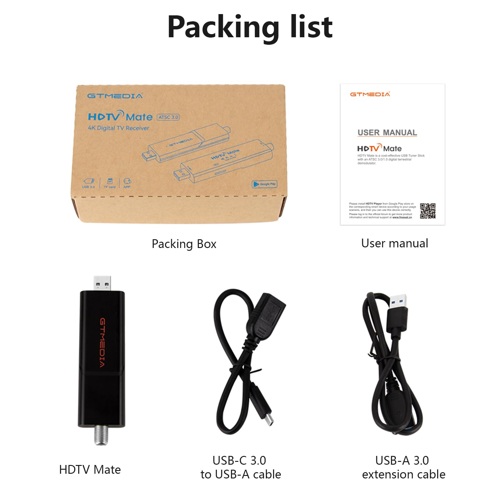 Next-Gen USB TV Tuner Stick - ATSC 3.0/1.0 Digital HDTV Receiver for Android Phones, Tablets & Car Computers | DVR Recording Support | Watch Live TV Anywhere | Perfect for Travel, Camping & Emergency Preparedness
