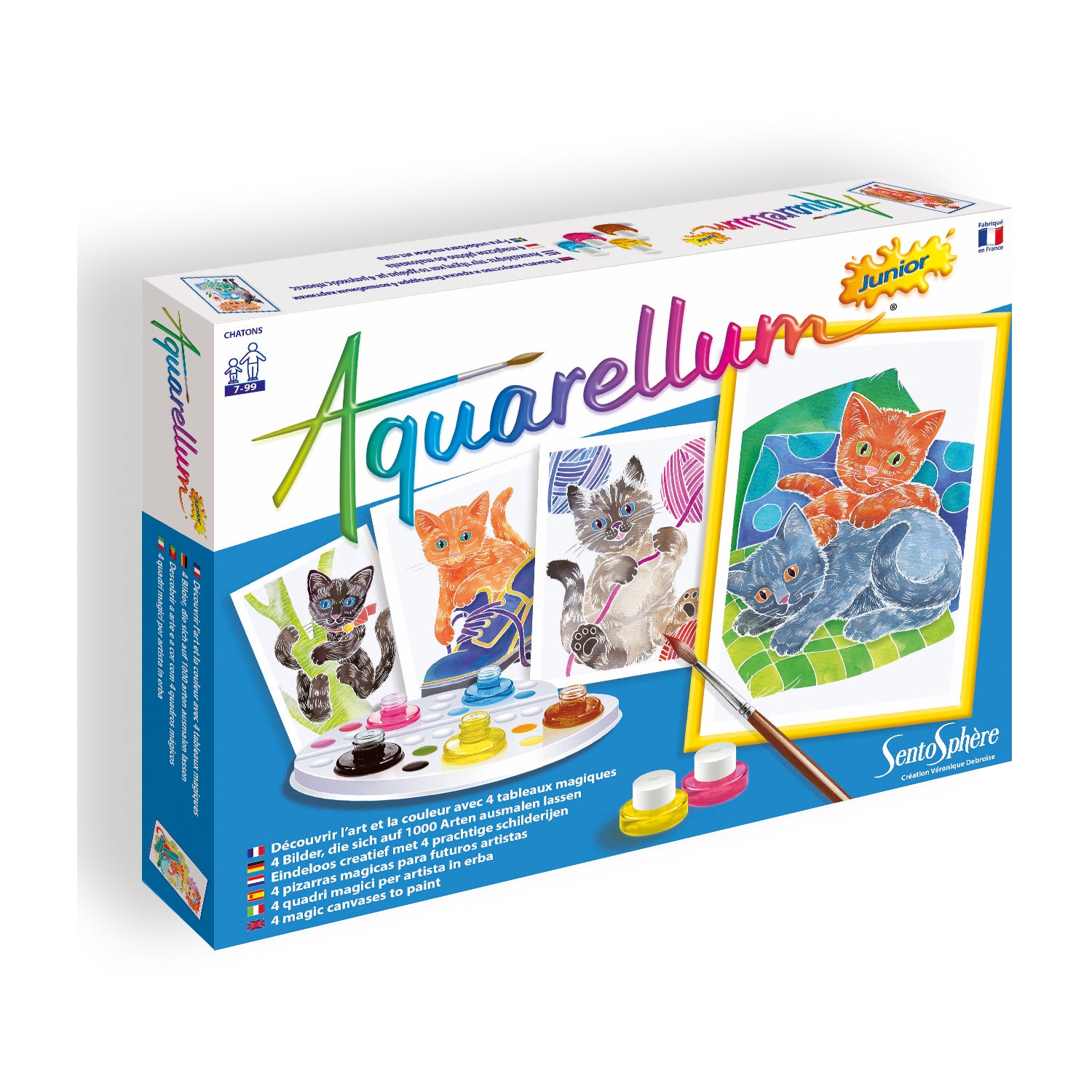 Aquarellum Junior Watercolor Kittens Painting Kit for Kids - Fun & Easy DIY Art Activity for Beginners, Creative Gift for Children's Birthday & Holiday Crafts